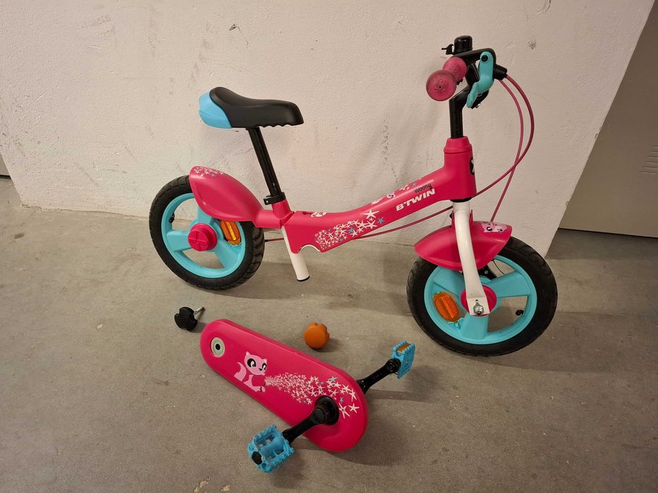 BTWIN Woony Bicicleta Evolutiva 2 em 1 Criança, 2 a 5 Anos, Rosa (pedais removíveis) + capacete S