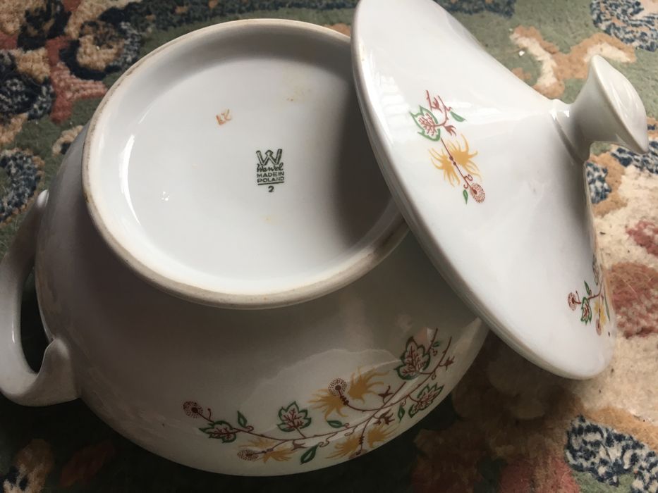 Stara porcelana waza sosjerka kufel itp