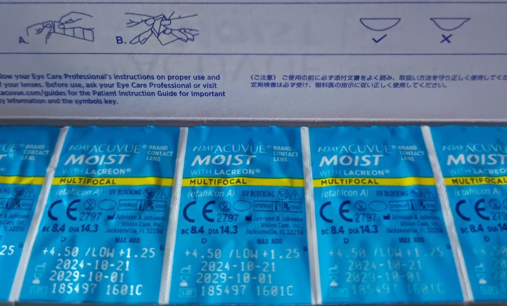10szt Multifocal 1-Day MOIST +4,50 LOW