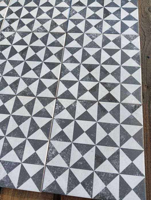 Черно Белая Mатовая Плитка на пол и стены ETHNO 18,6 x 18,6 см