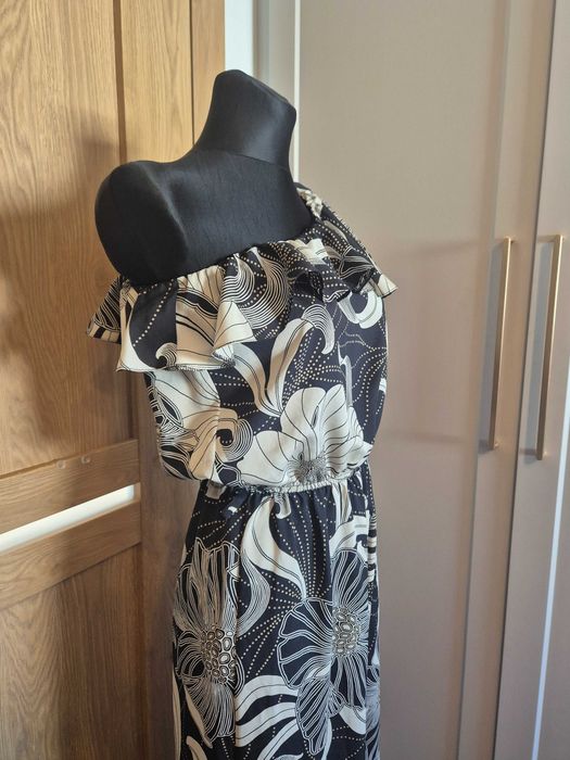 Elegancki kombinezon szyfonowy, rozmiar 36