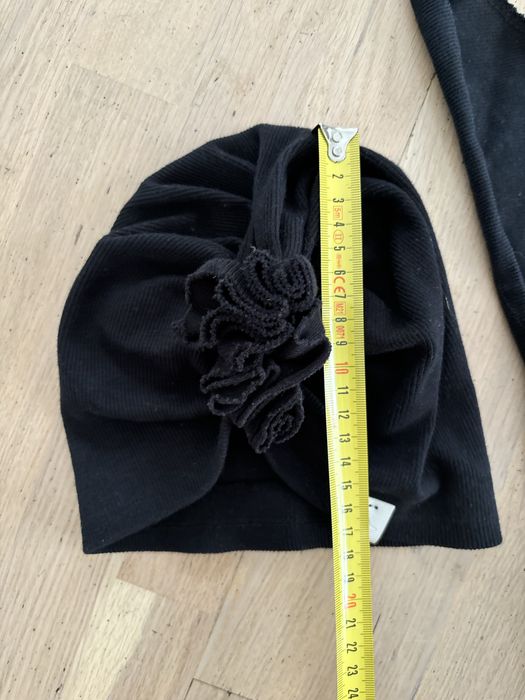 Zestaw chustka i czapka turban czarna czarny