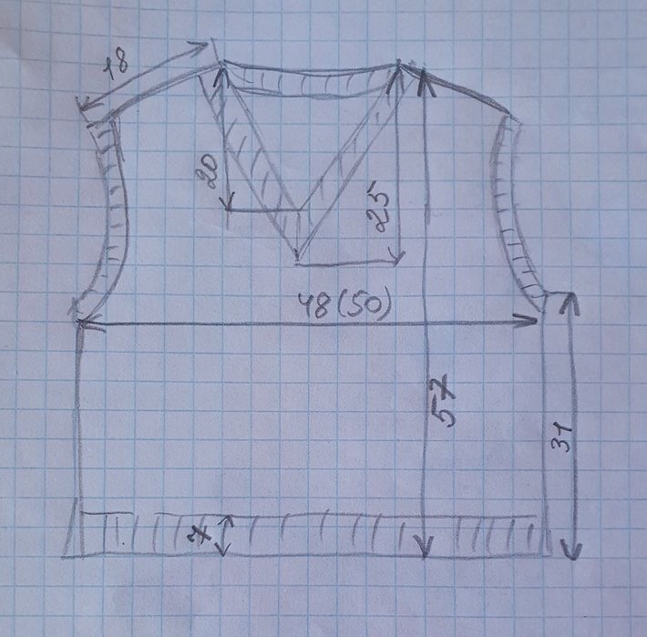 Жилет ручной вязки