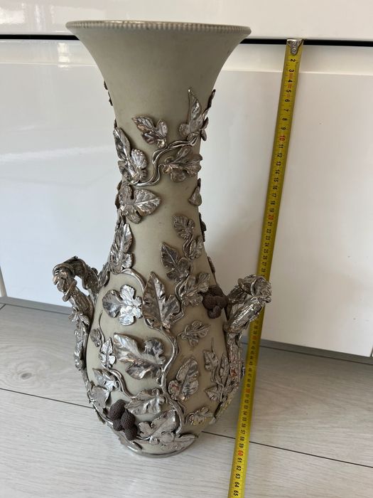 Villeroy & Boch VB wazon lata 1860/1865  Mettlach Antyk Platynowana