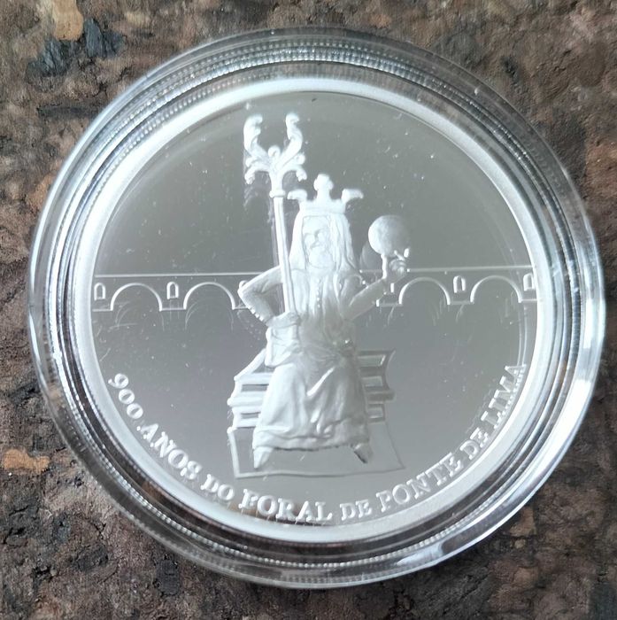 Moeda 7,5€ 2025 Prata Proof 900 Anos Foral Ponte Lima Estado Nova