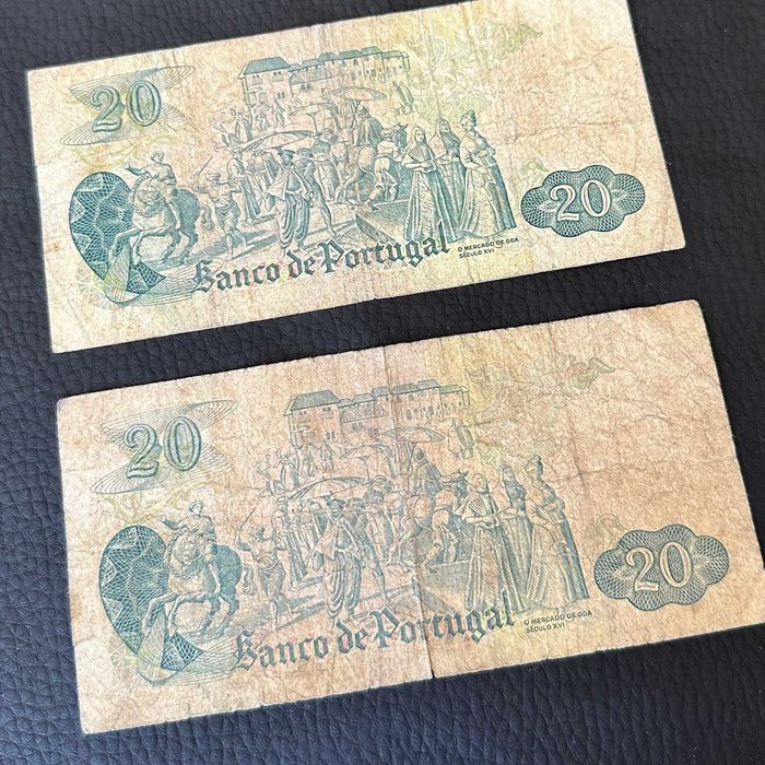 Lote 2 Notas - 20 Escudos - (1971)