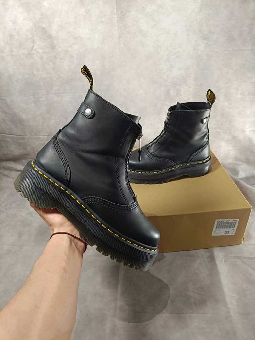 trapery Dr Martens Jetta czarne botki na platformie skóra rozmiar 42eu