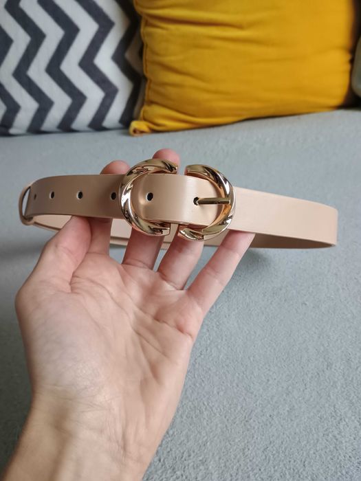 Nowy, damski pasek 100 cm - beżowy