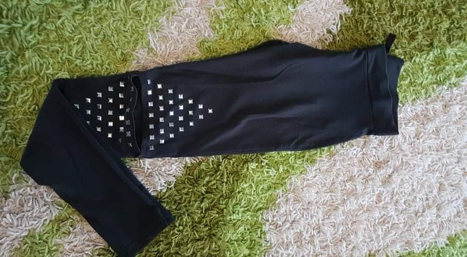 Legginsy getry skora wyciecia damskie S