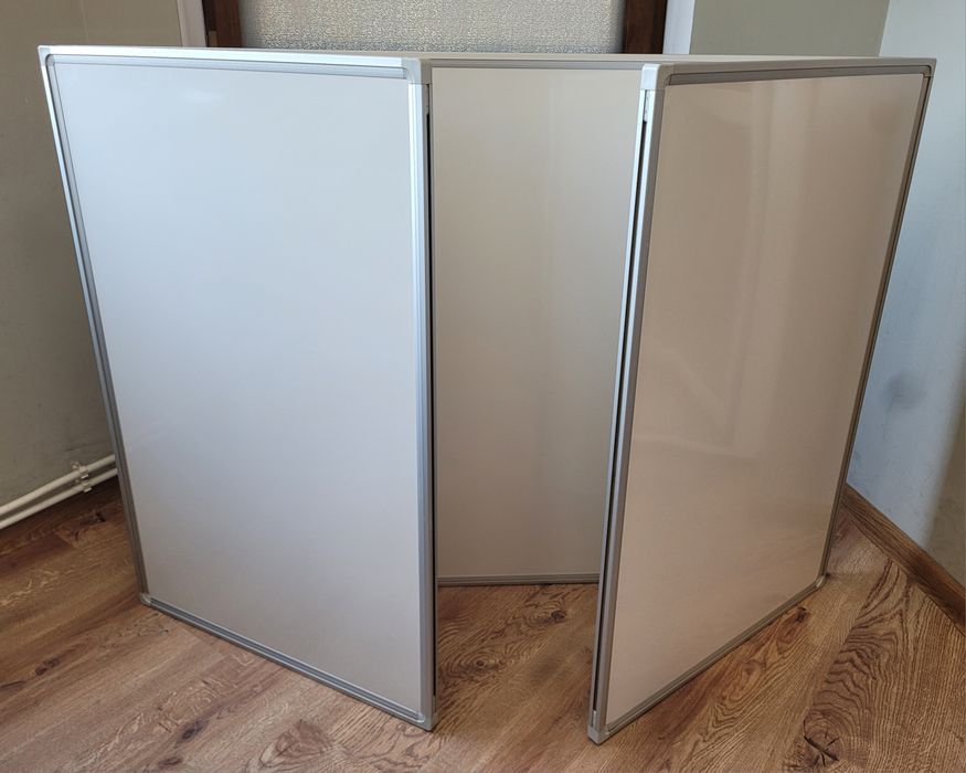 Tablica tryptyk szkolna 120x90cm (240x90cm) biała suchościeralna