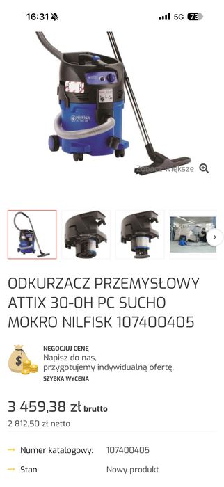 Odkurzacz  Nilfisk  przemyslowy sucho-mokro