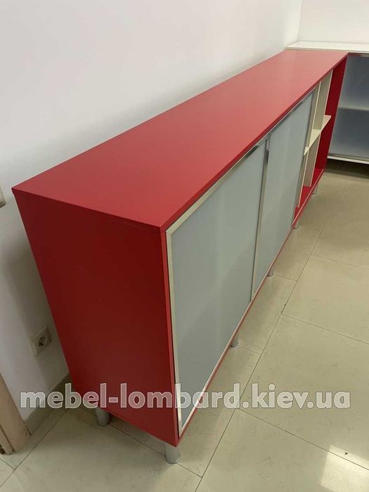 Набор офисной мебели"Стекло" "Loft" (2 предмета) "Красный" бу