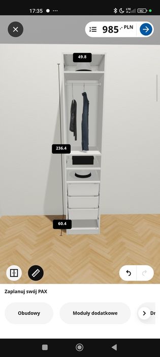 Szafa Ikea pax 50x236