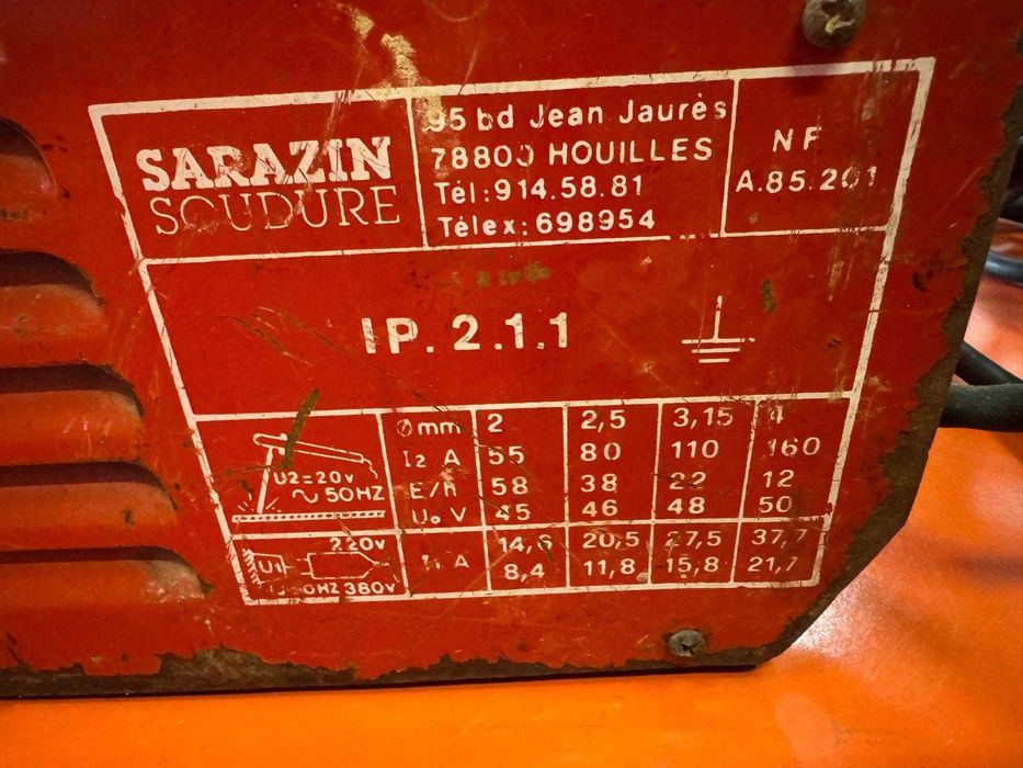 Máquina de soldadura por arco "SARAZIN" Ref 19.16
