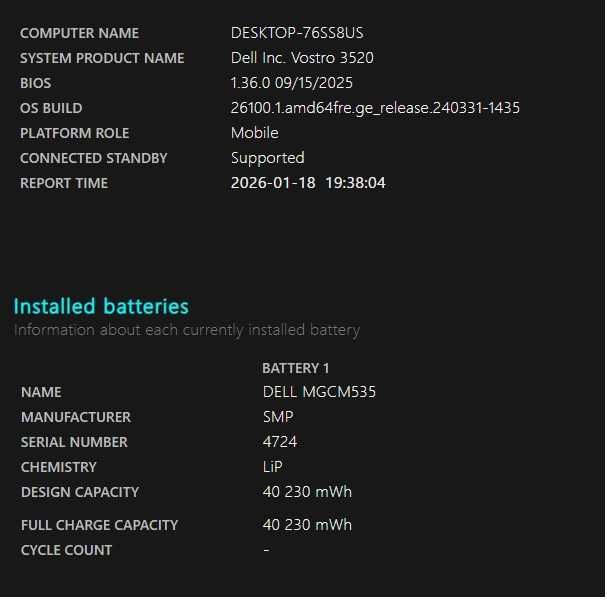 DELL Vostro 3520 i5 1135G7 2.4GHz, 16GB RAM 256GB NVMe