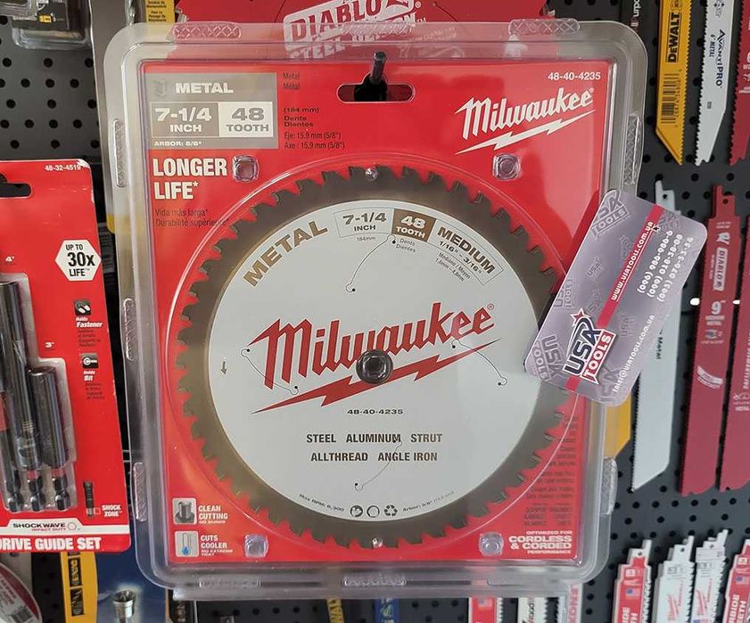 Диск 184/16 мм на 48 зубів по металу та алюмінію Milwaukee