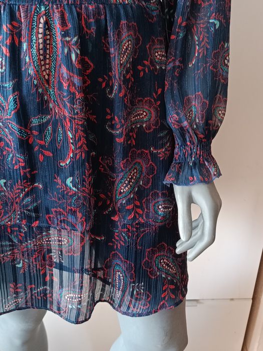 Sukienka boho Mango MNG mini paisley zwiewna rękawy