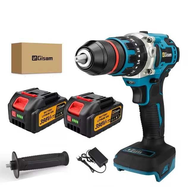 Berbequim Elétrico sem fios Gisam 480N.M com 2 Baterias e carregador