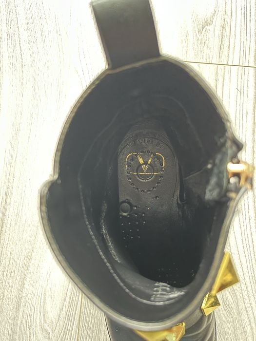 Valentino Garavani Roman Stud Calfskin Combat Boot