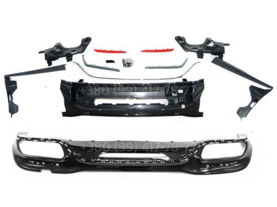 Бампер S63 AMG Mercedes S-Class W222 Рестайлинг Насадки Диффузор