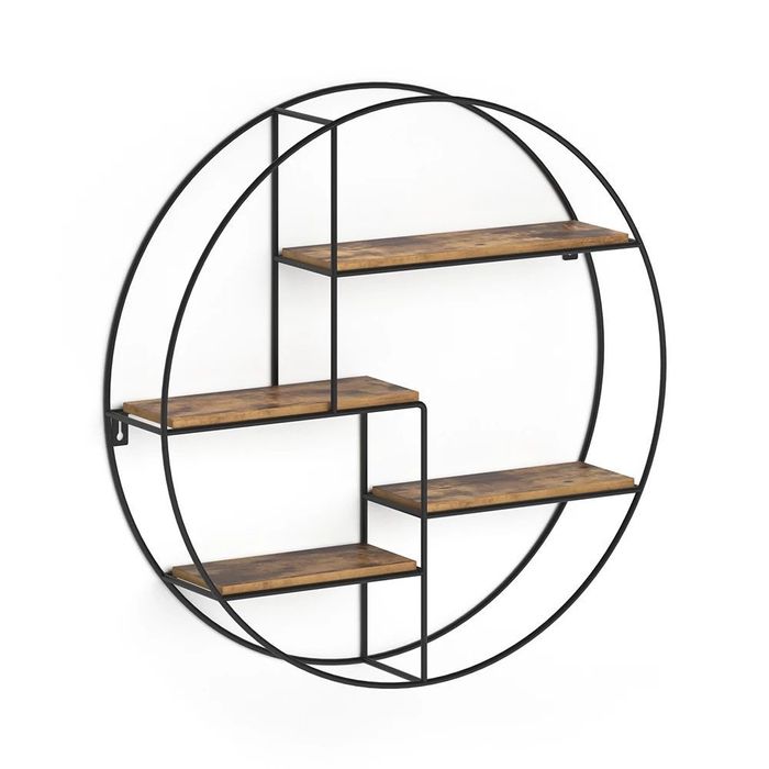 Półka ścienna Fyrk, drewno antyczne, 55 x 55 cm, Vico