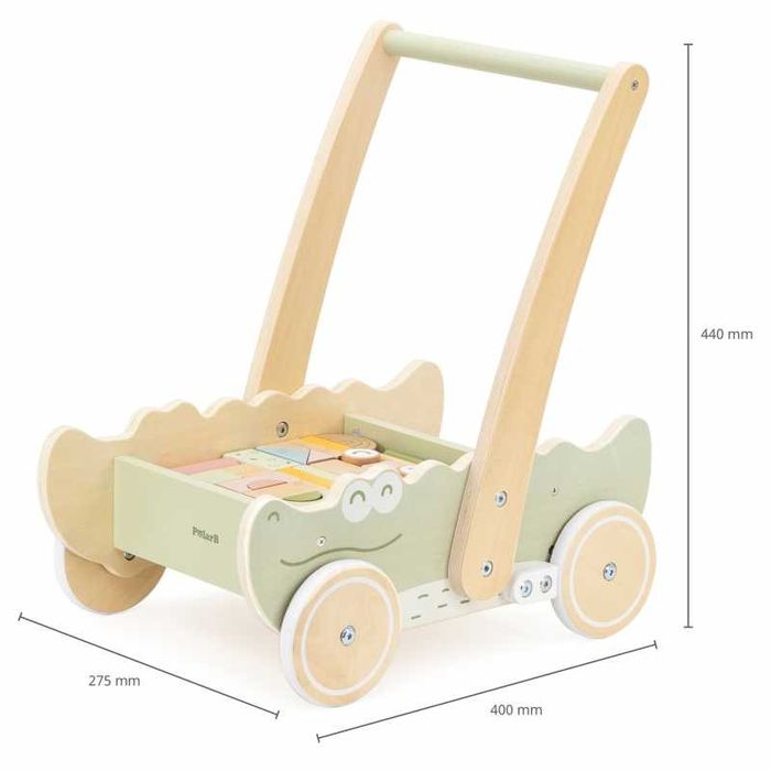 Viga Drewniany Wózek Na Klocki Pchacz