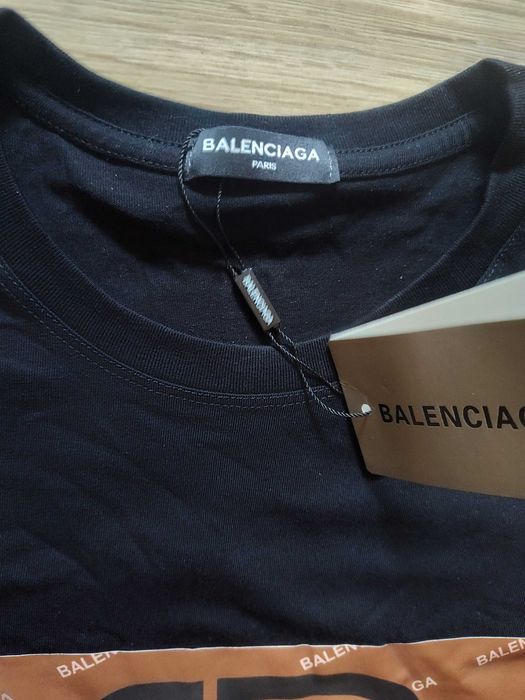 Balenciaga – T-shirt z Logo BB Icon (Vintage Effect) koszulka męska