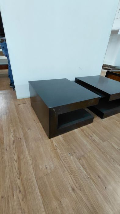 Mesa centro ZEBRANO extensivel madeira+vidro 140x80x40 alt