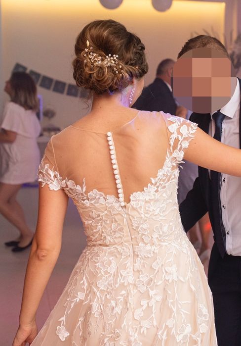 Suknia ślubna Amy Love Bridal - model Odette (nude/brzoskwinia)