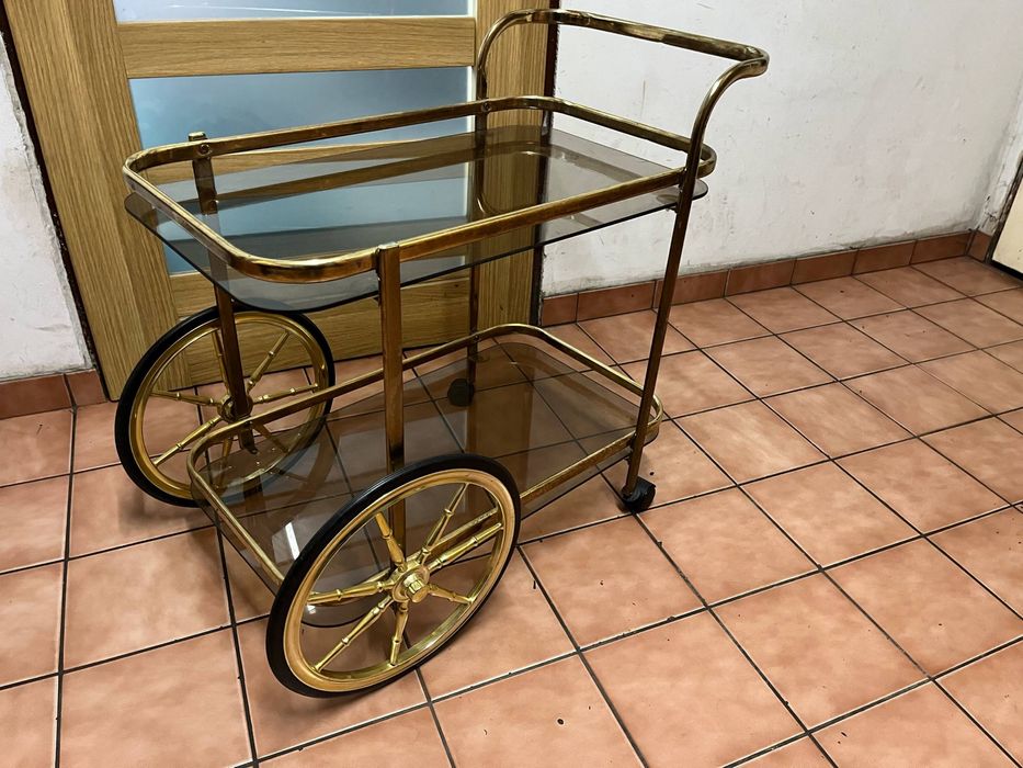 Barek wózek mosiężny lata 70/80