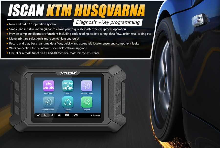 Máq. Diagnóstico Motocicletas KTM Husqvarna OBDStar iScan  Garantia