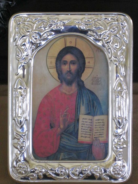 Moldura em Prata Bilaminado C/Imagem (Cristo Jesus)