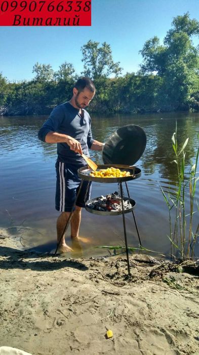 Сковорода из диска бороны жаровня казан ,сковорідка туристична