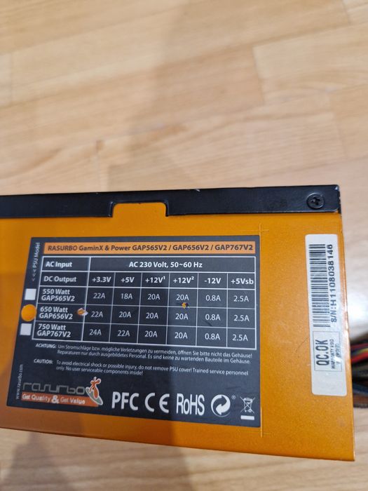 650W Блок живлення 24+8(4+4)/6+8(6+2)відео/3sata/6molex