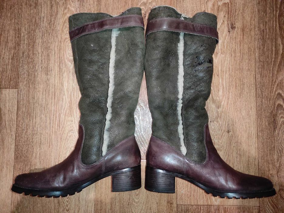 Женские зимние кожаные сапоги Ecco, размер 40