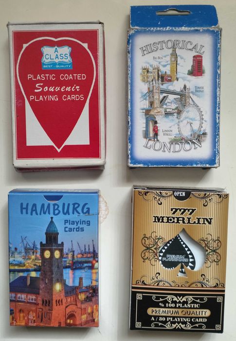 baralhos de cartas souvenir - Bélgica, Turquia, Londres e Hamburgo