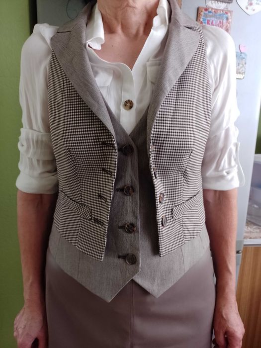 (36/S) Heine/ Wytworna, biznesowa kamizelka garniturowa z Londynu