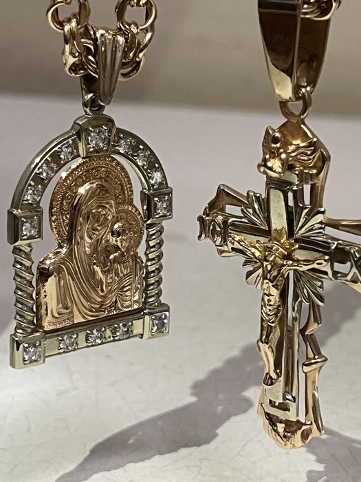 Золотая цепочка бисмарк 585 и ладанка