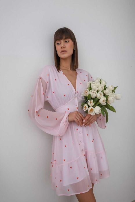 Сукня шифонова рожевого кольору розмір M