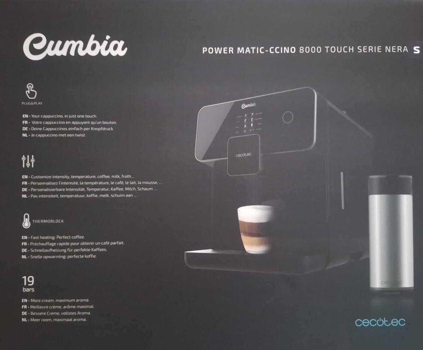 Máquina de Café Cecotec Power Matic-ccino 8000 Touch Black - NOVA