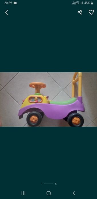 Samochodzik grający  jezdzik autko chodzik pchacz interaktywny