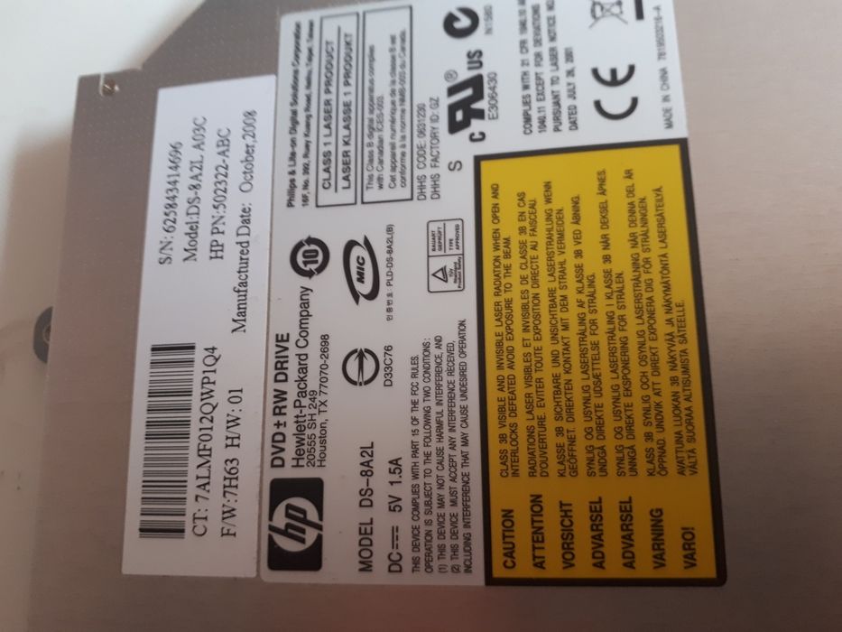 Hp portatil drive dvd +/- rw