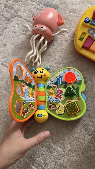 Пианино Kiddieland, книжка музыкальная, медуза, краб