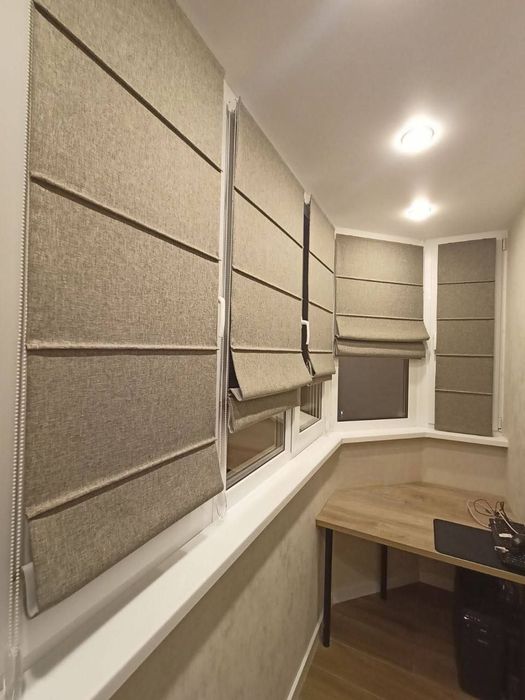 Цех з пошиття тюлю та штор Римські штори на прямі та косі вікна