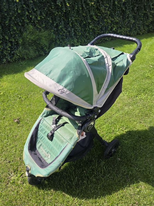 Baby jogger zielony używany wózek spacerówka folia przeciwdeszczowa i moskitiera