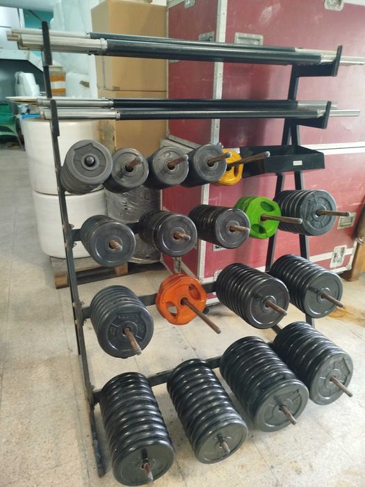 Kit Pump 16 Barras e Pesos + Suporte