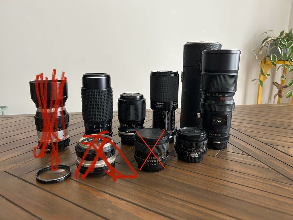lentes manuais com encaixe Nikon - vintage - analógico