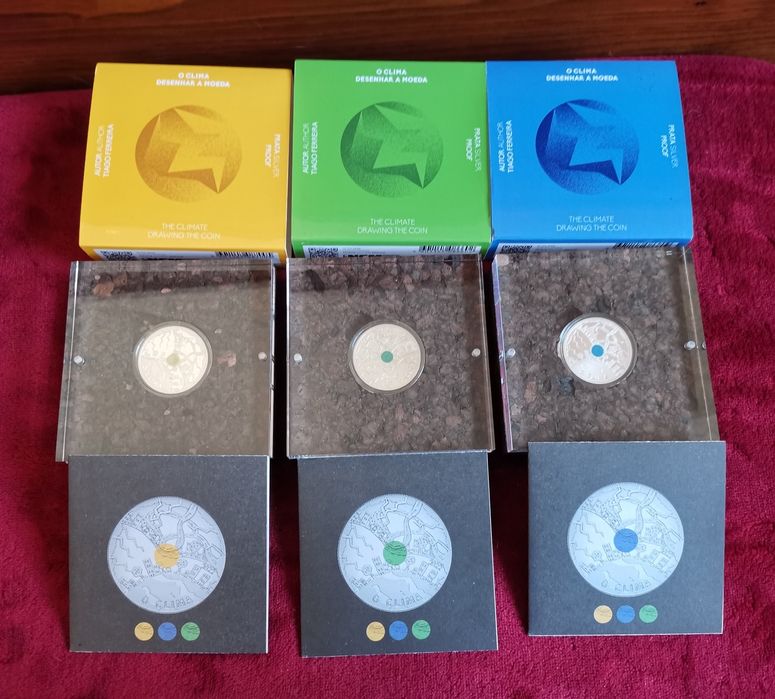 Coleção 3 moedas em prata 925 proof  "O Clima"