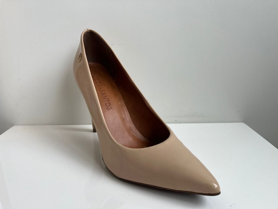 Scarpin Loucos & Santos Verniz Nude/Rosa - Salto 10cm - Tam 37 (Pouco Usado)
