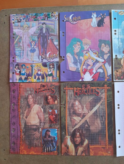 Kartki do segregatora kolekcjonerskie zestaw '90s vintage retro